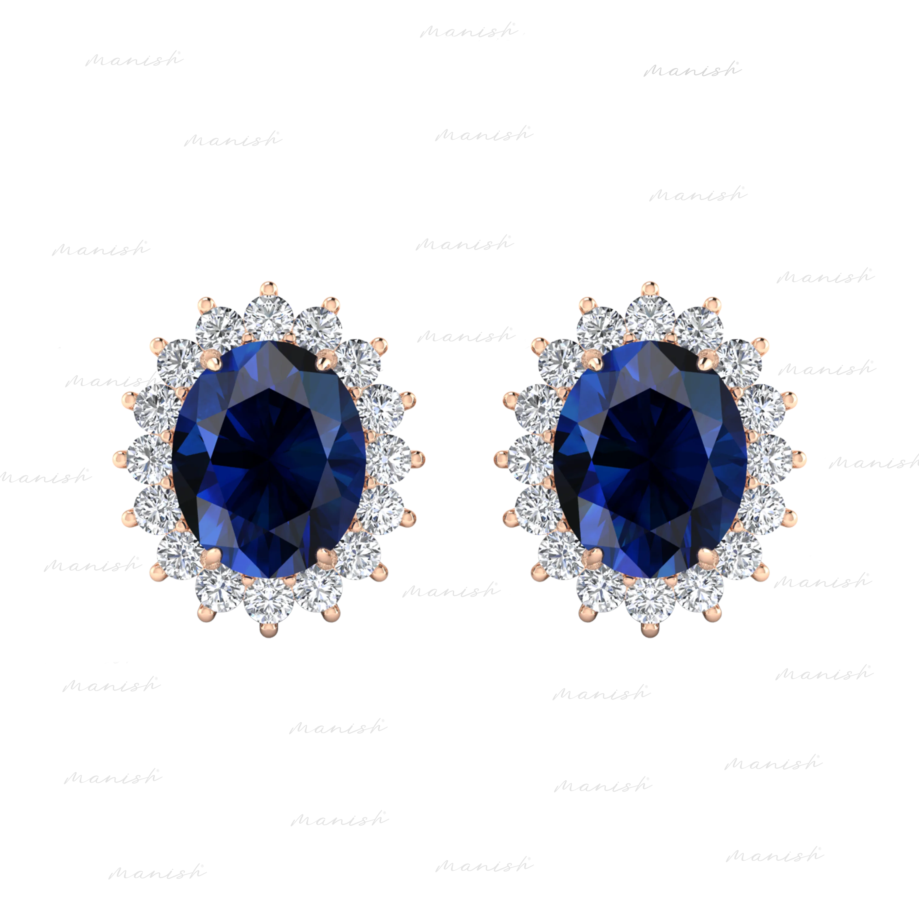 Enzo Diamond and Blue Sapphire Earrings